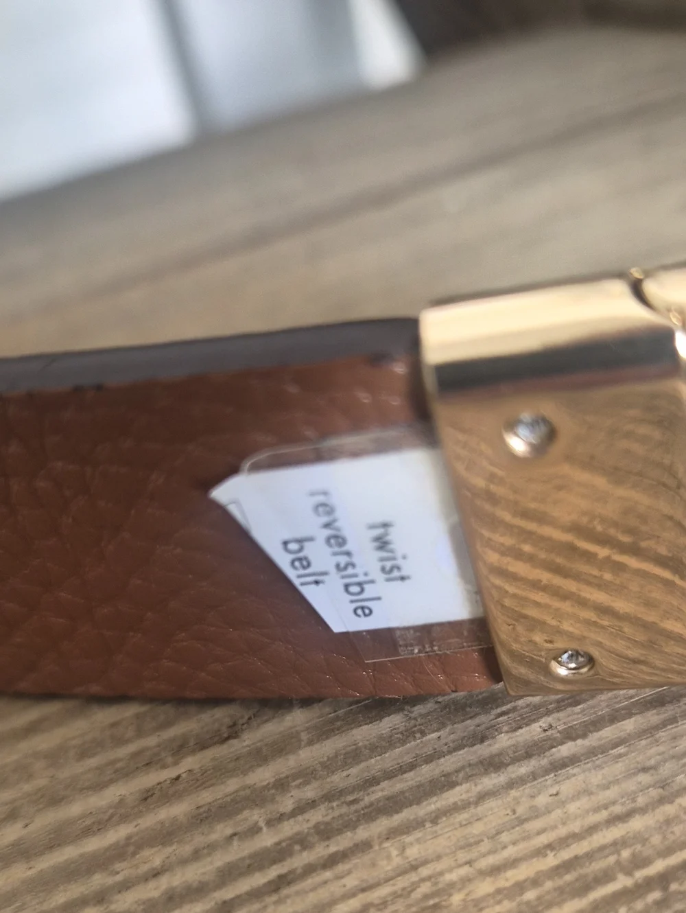 Michael Kors Brown Reversible Logo Belt with Gold & Silver MK Buckle